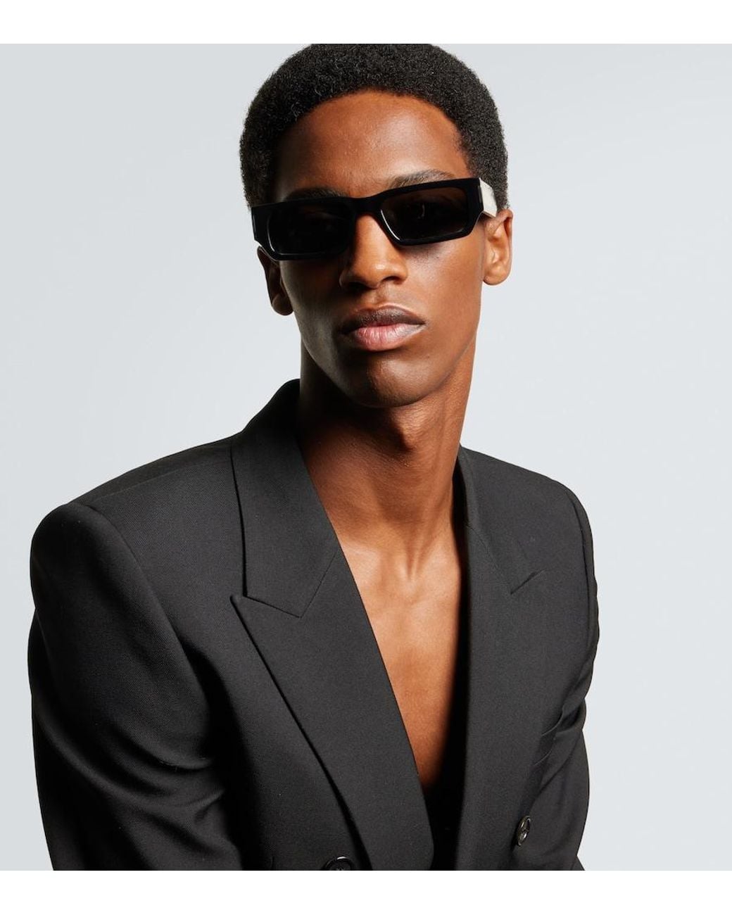 Saint Laurent Blue Sl 660 Rectangular Sunglasses for men