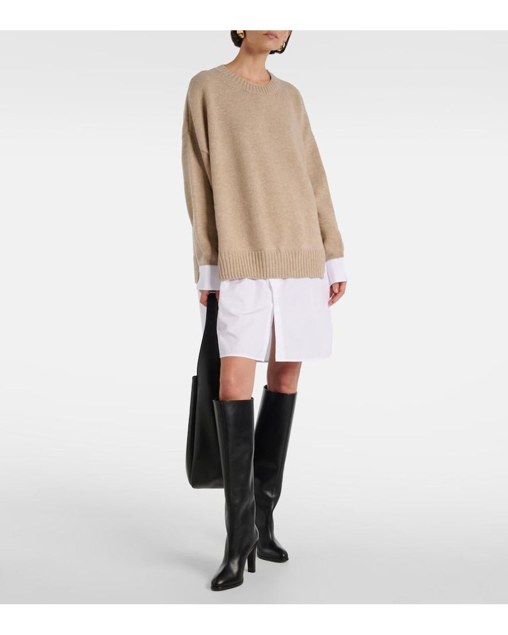 Stella McCartney Natural Layered Virgin Wool Sweater