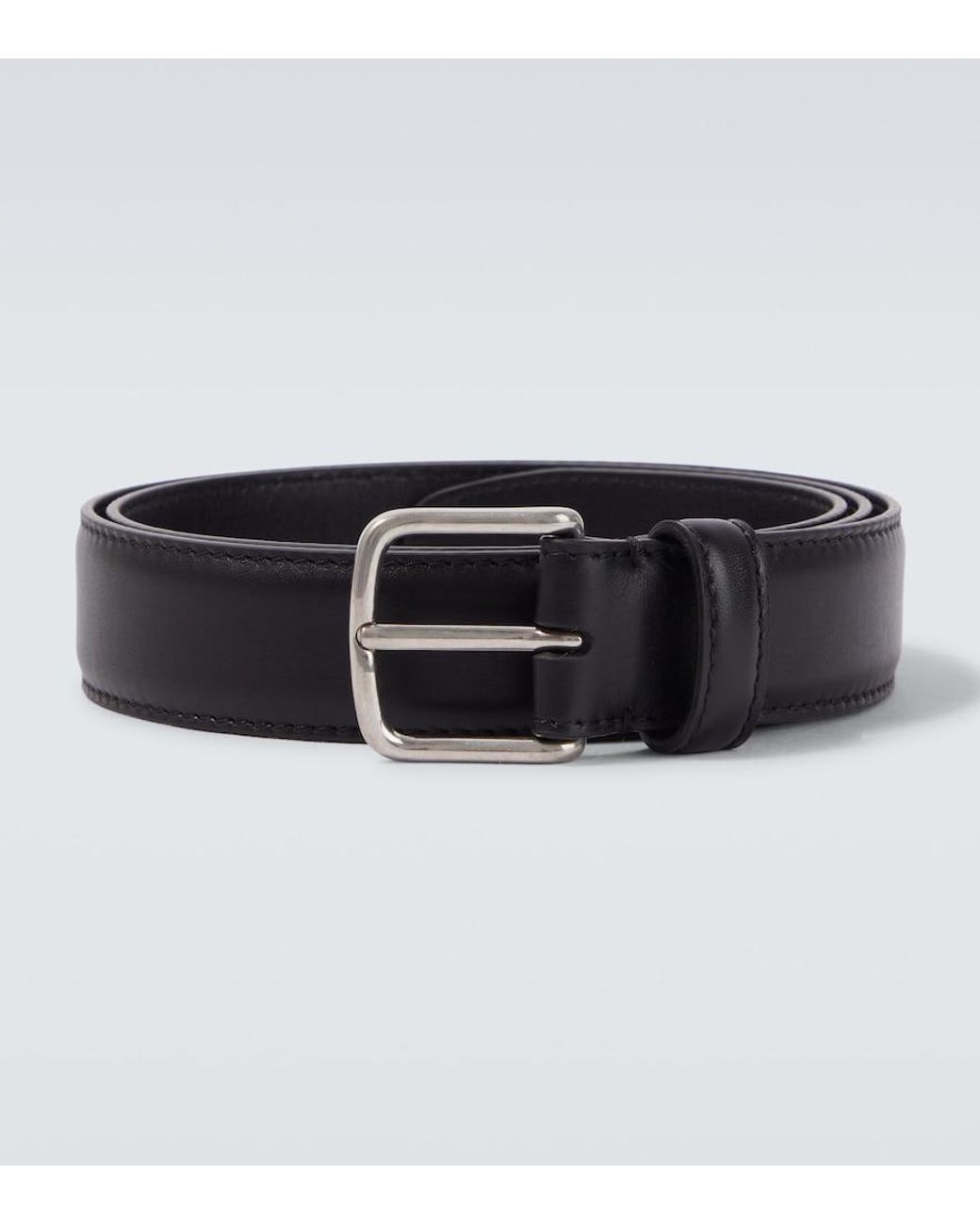The Row Black Classic Leather Belt for men