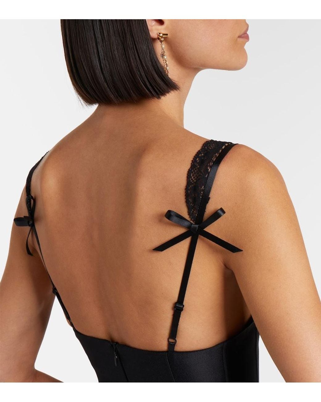 ShuShu/Tong Black Lace-Trimmed Minidress