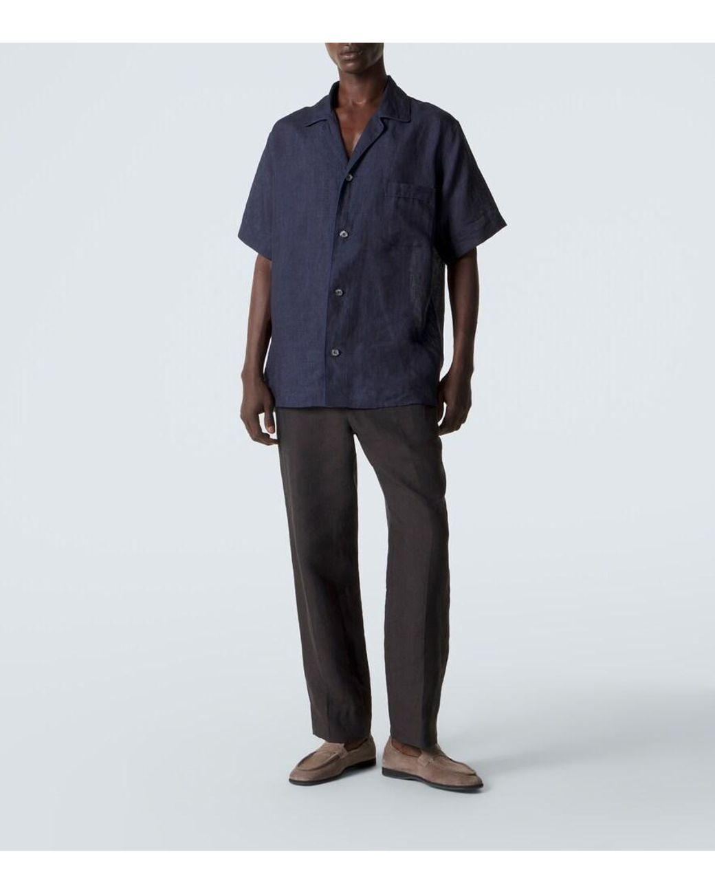 Camicia Bowling di Brioni in Blue da Uomo