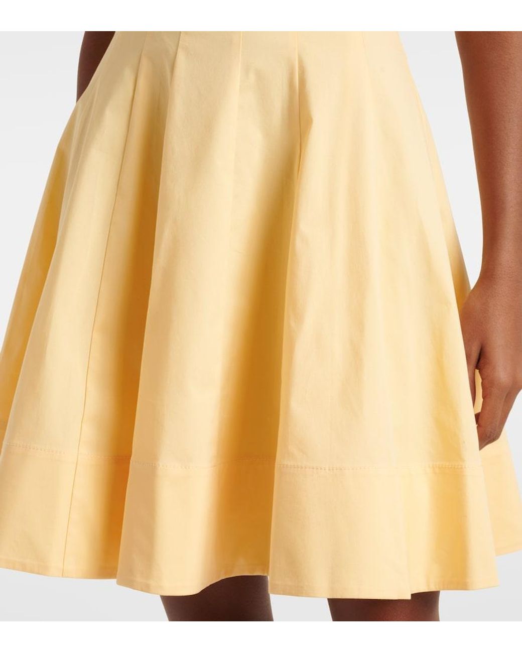 Staud Yellow Romy Gathered Cotton Minidress