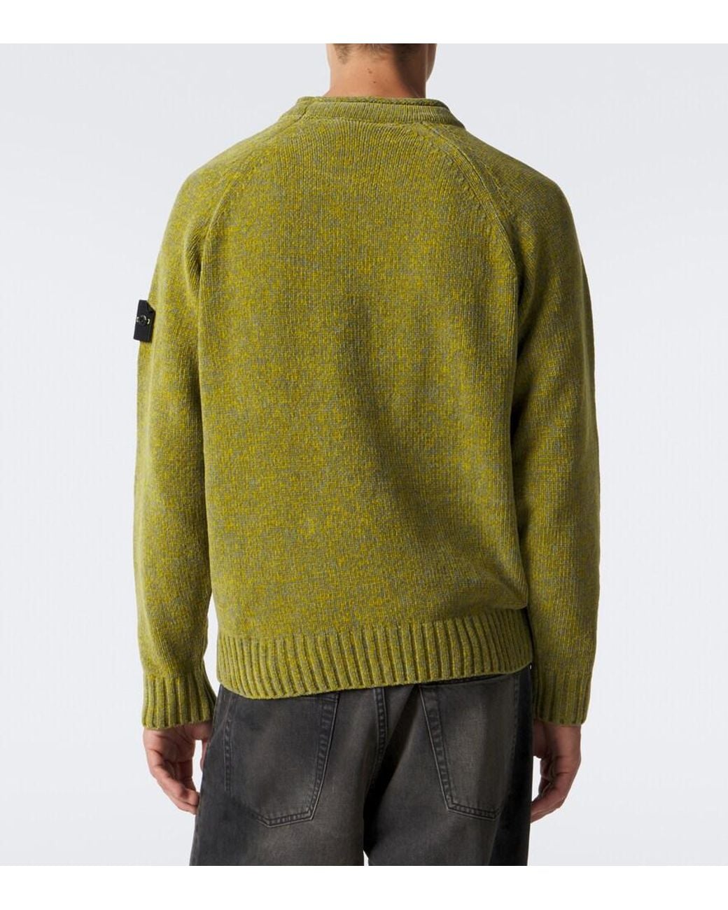 Stone Island Green Compass Cotton Sweater for men