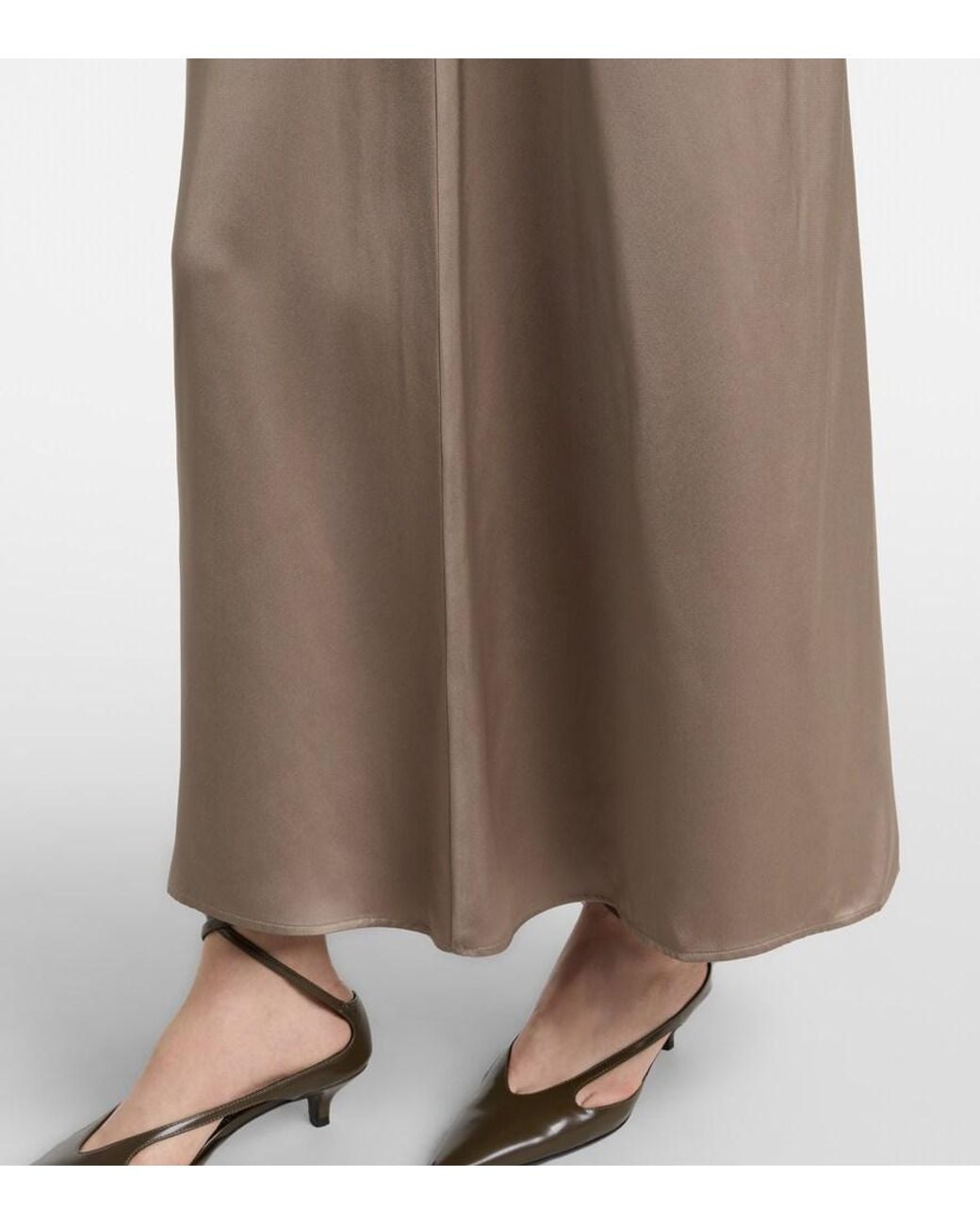Totême Natural Draped Satin Maxi Dress