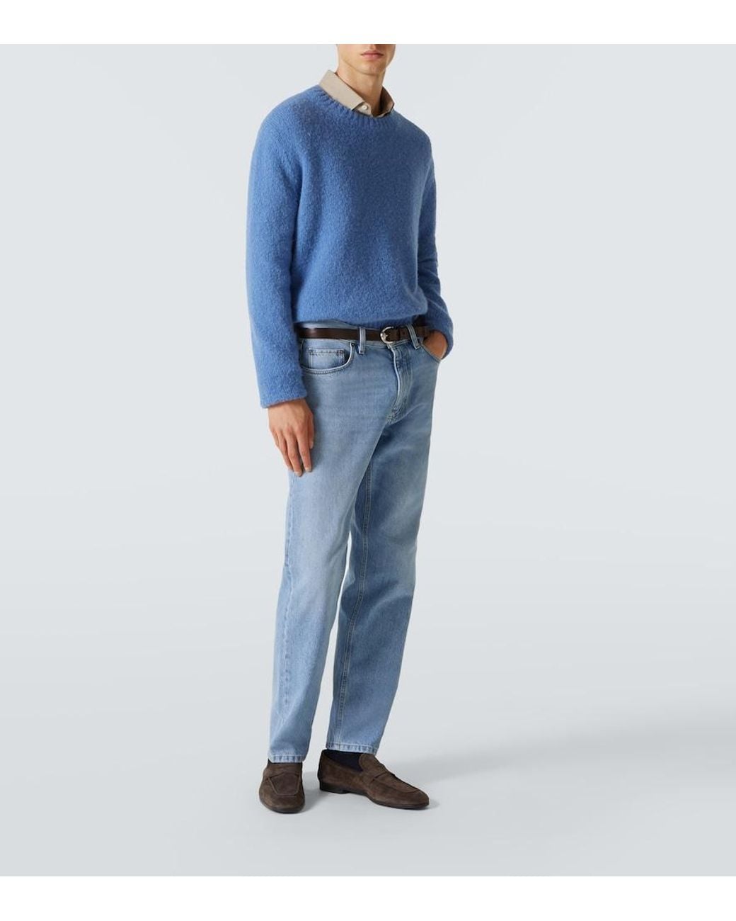 Zegna Blue Roccia Straight Jeans for men