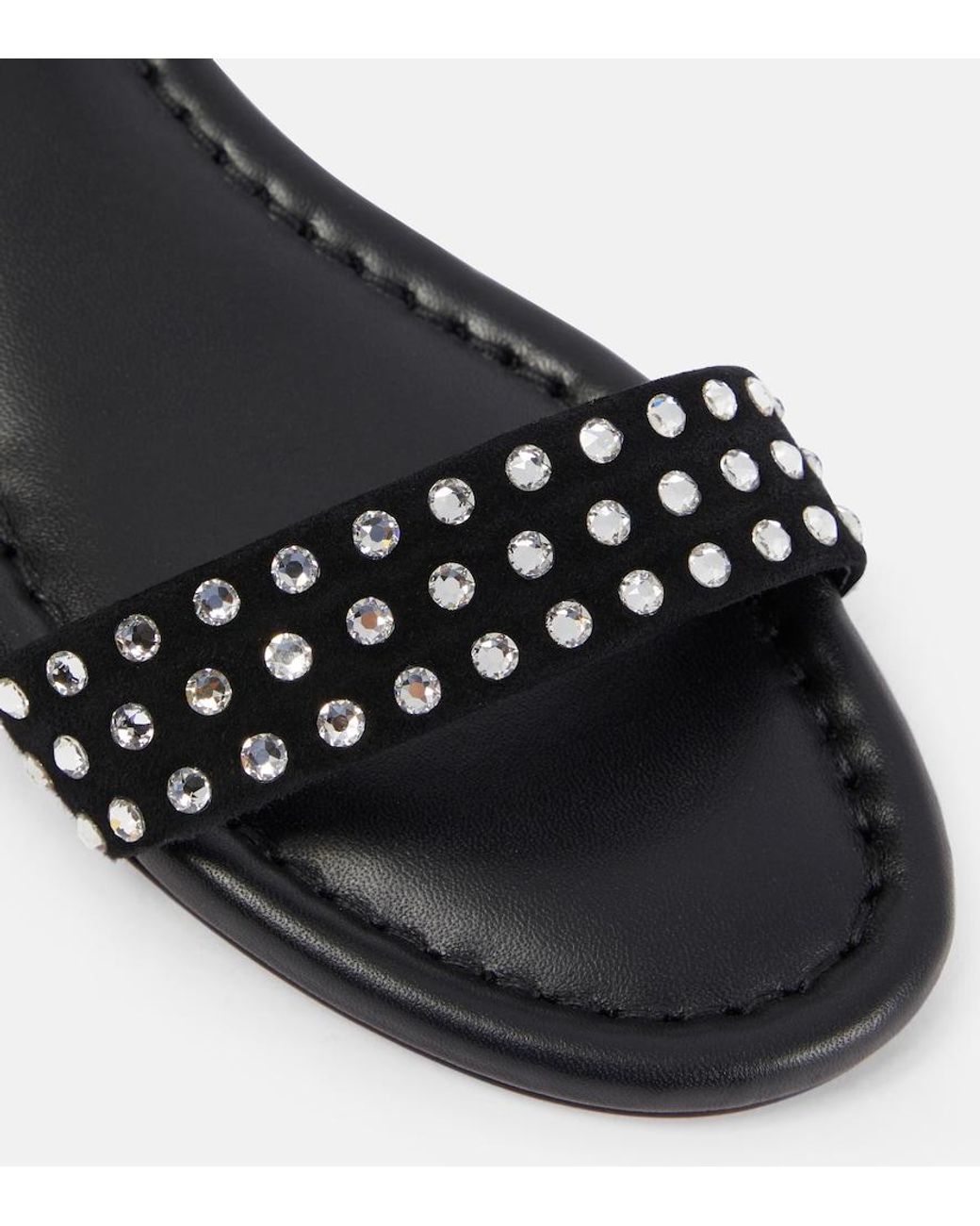 Christian Louboutin Black Sweet Jane Strass Boum Suede Sandals