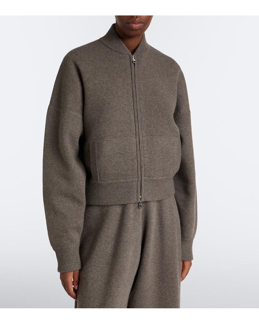 arch4 Brown New Jace Cashmere Zip-Up Cardigan