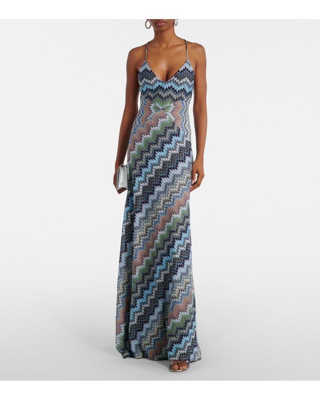 Missoni Blue Zigzag Maxi Dress