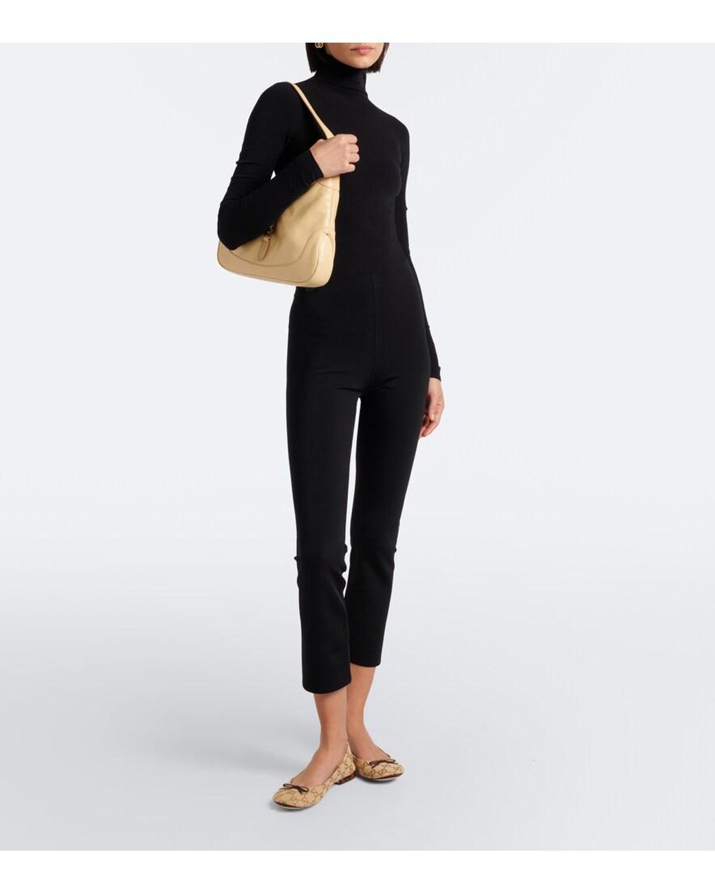 Gucci Brown Gg Canvas Ballet Flats