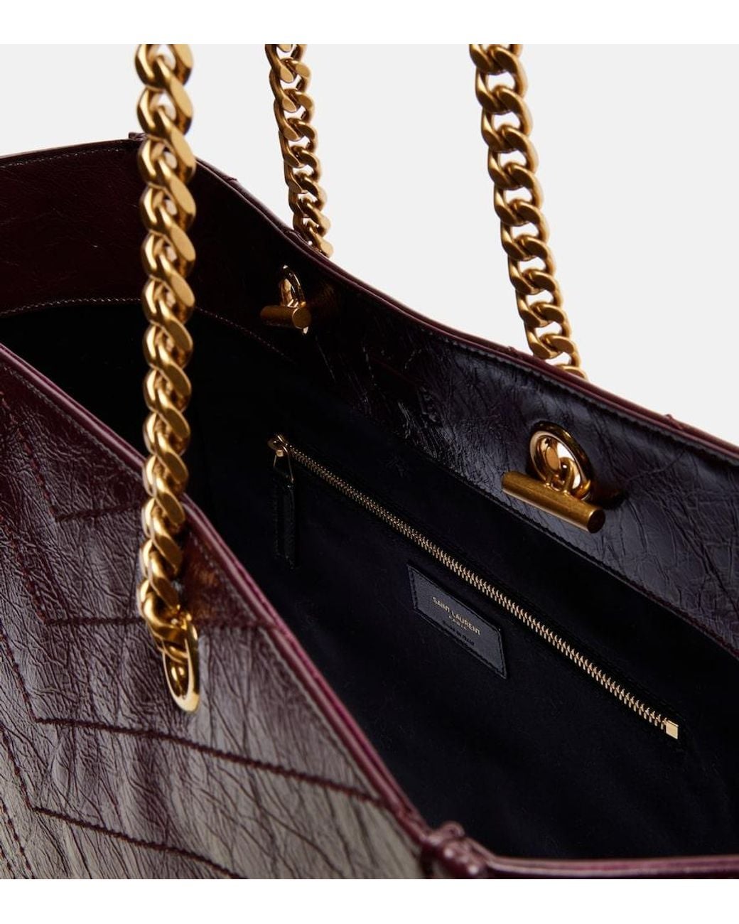 Saint Laurent Red Niki Large Leather Shopper