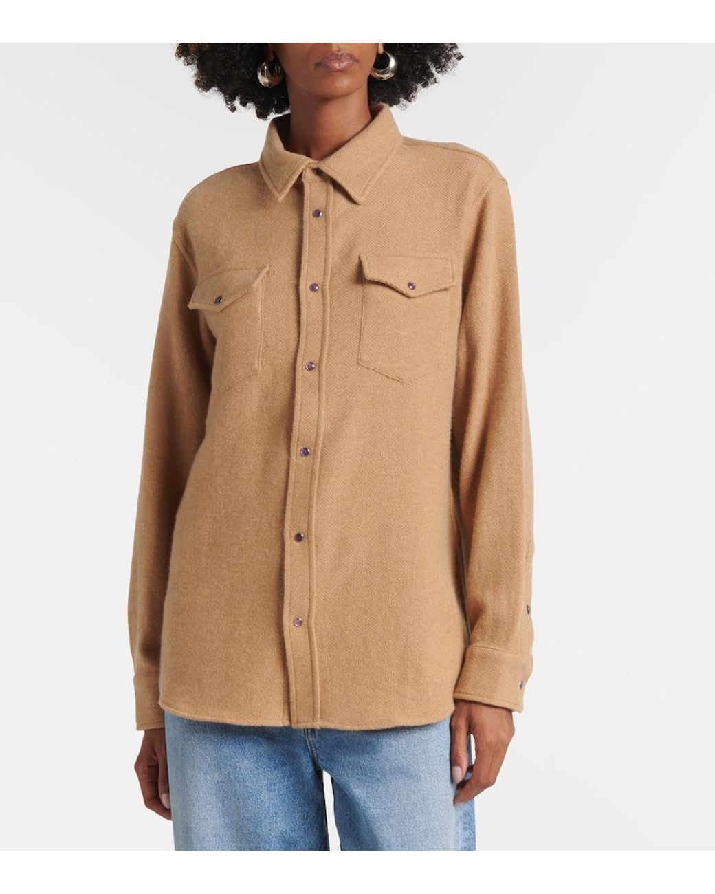 God's True Cashmere Natural Bronze Cashmere Shirt