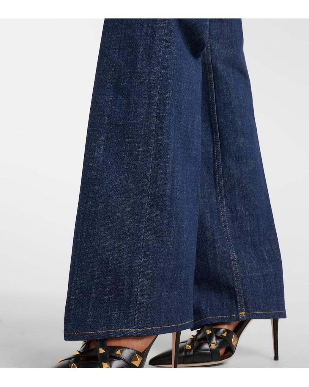 Valentino Garavani Blue High-Rise Straight Jeans