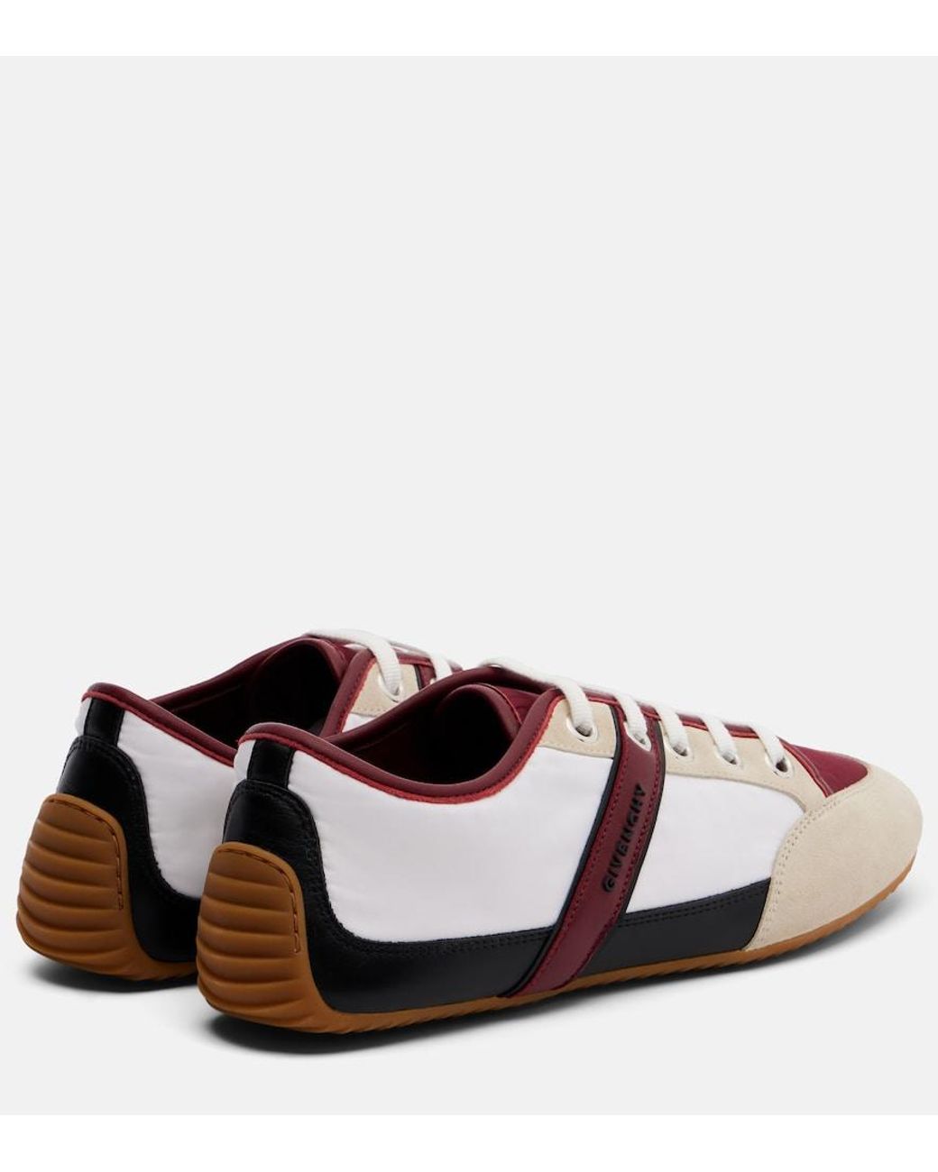 Givenchy Brown Slim Suede-Trimmed Sneakers