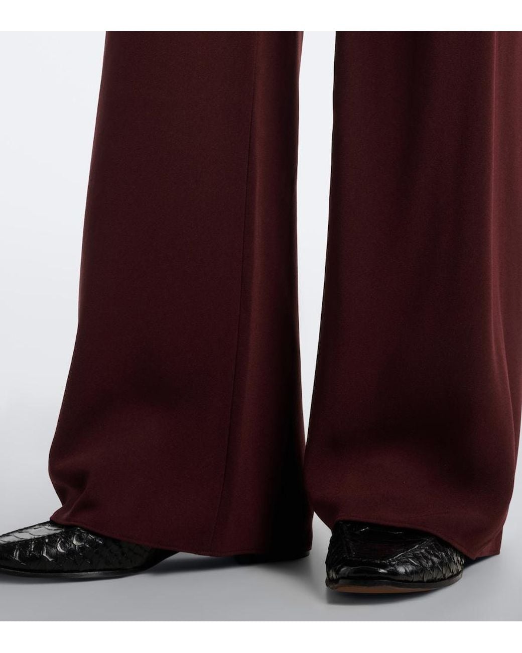 Vince Red Colette Crepe Wide-Leg Pants