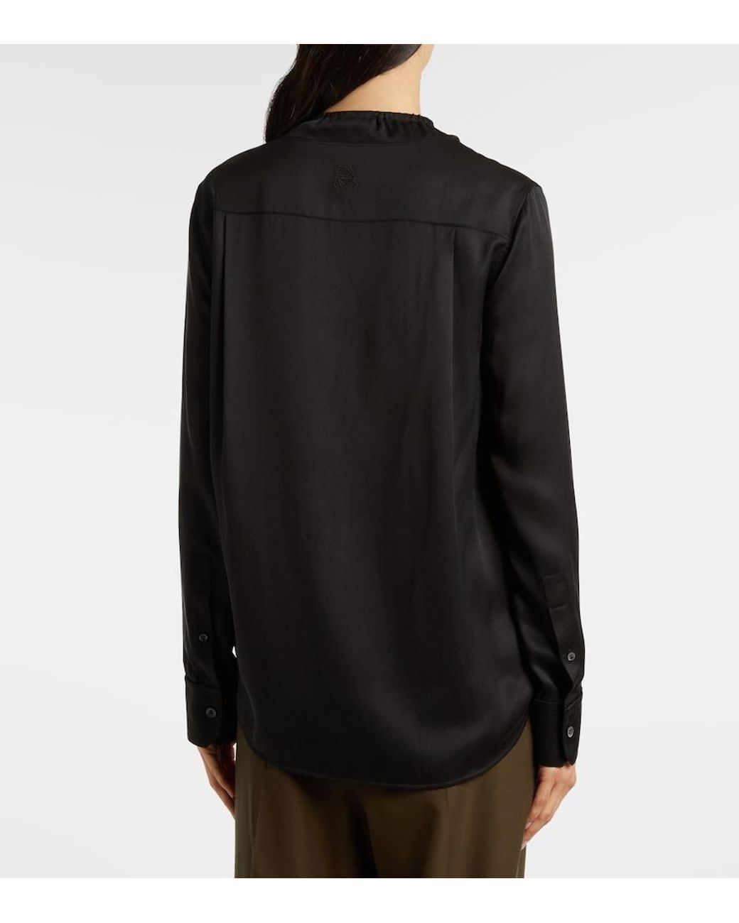 Loewe Black Silk Satin Blouse
