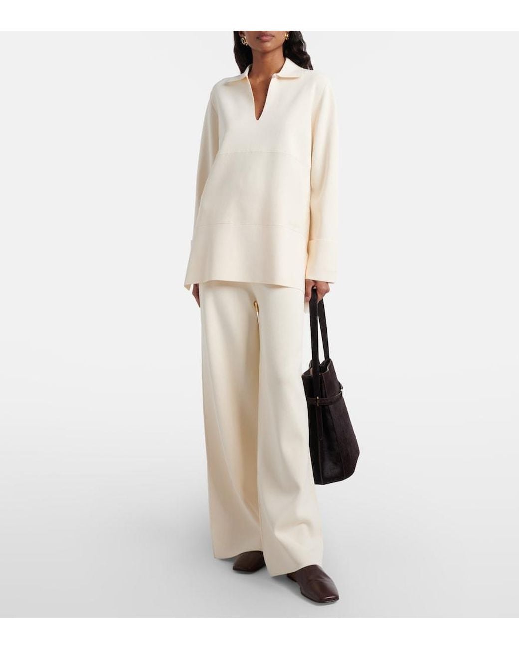 Max Mara White Jersey Top