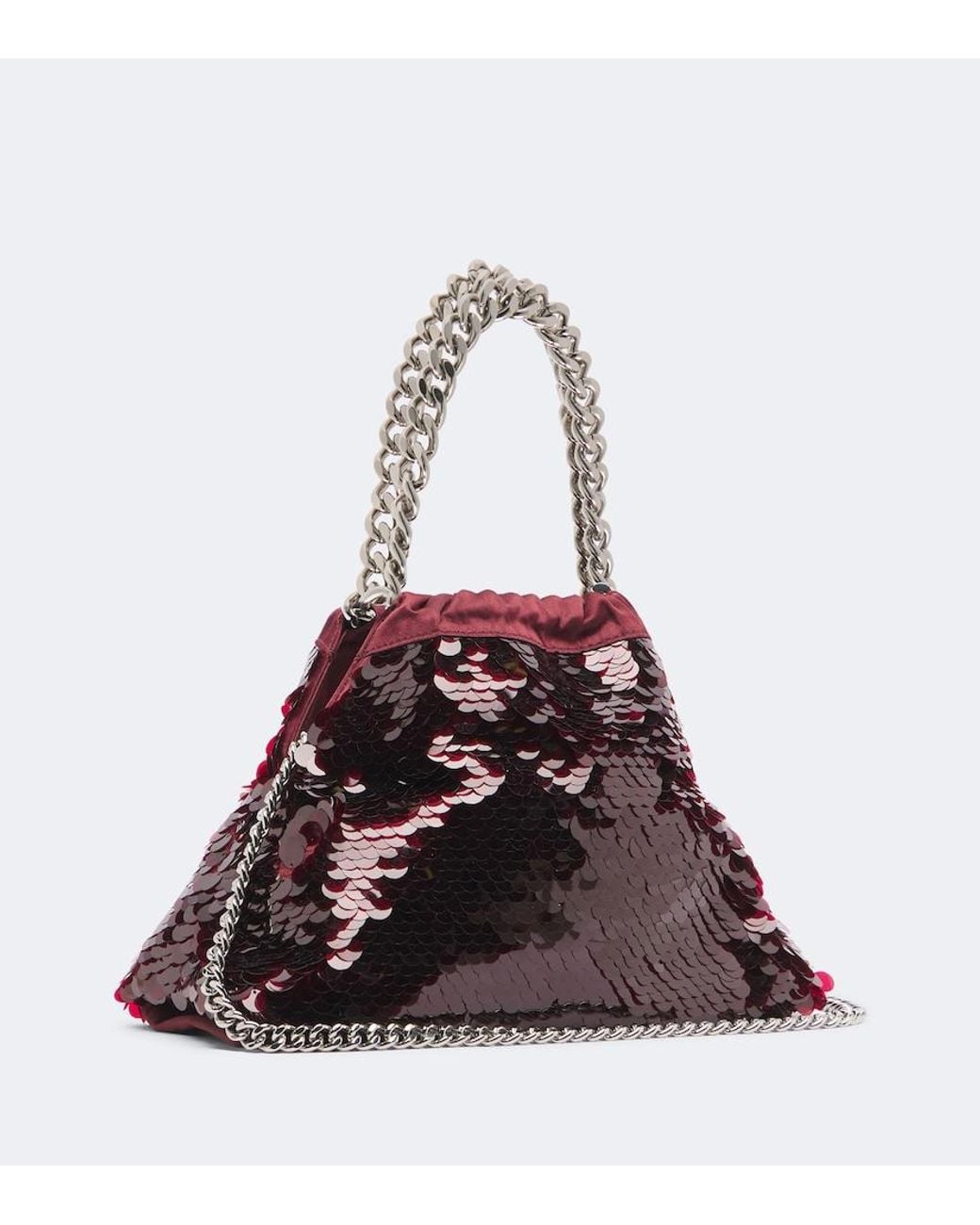 Stella McCartney White Falabella Mini Sequined Top-Handle Bag