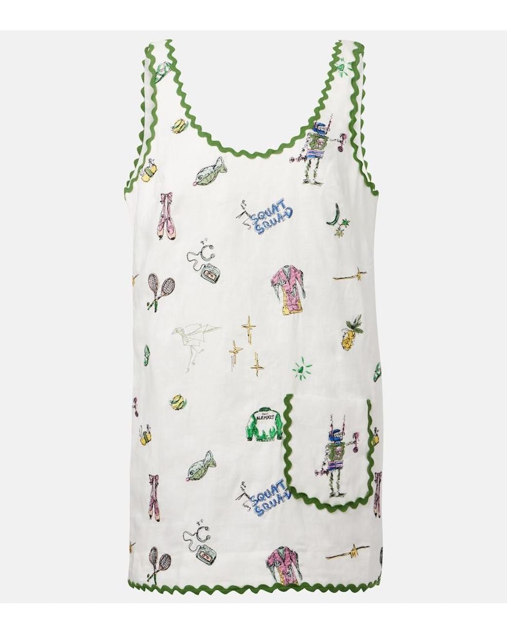 ALÉMAIS White Play Embroidered Mini Dress