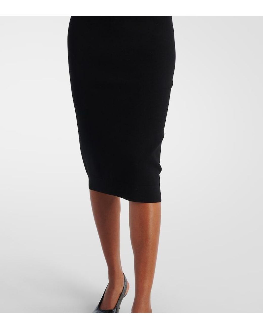 Max Mara Black Teak Knitted Midi Dress