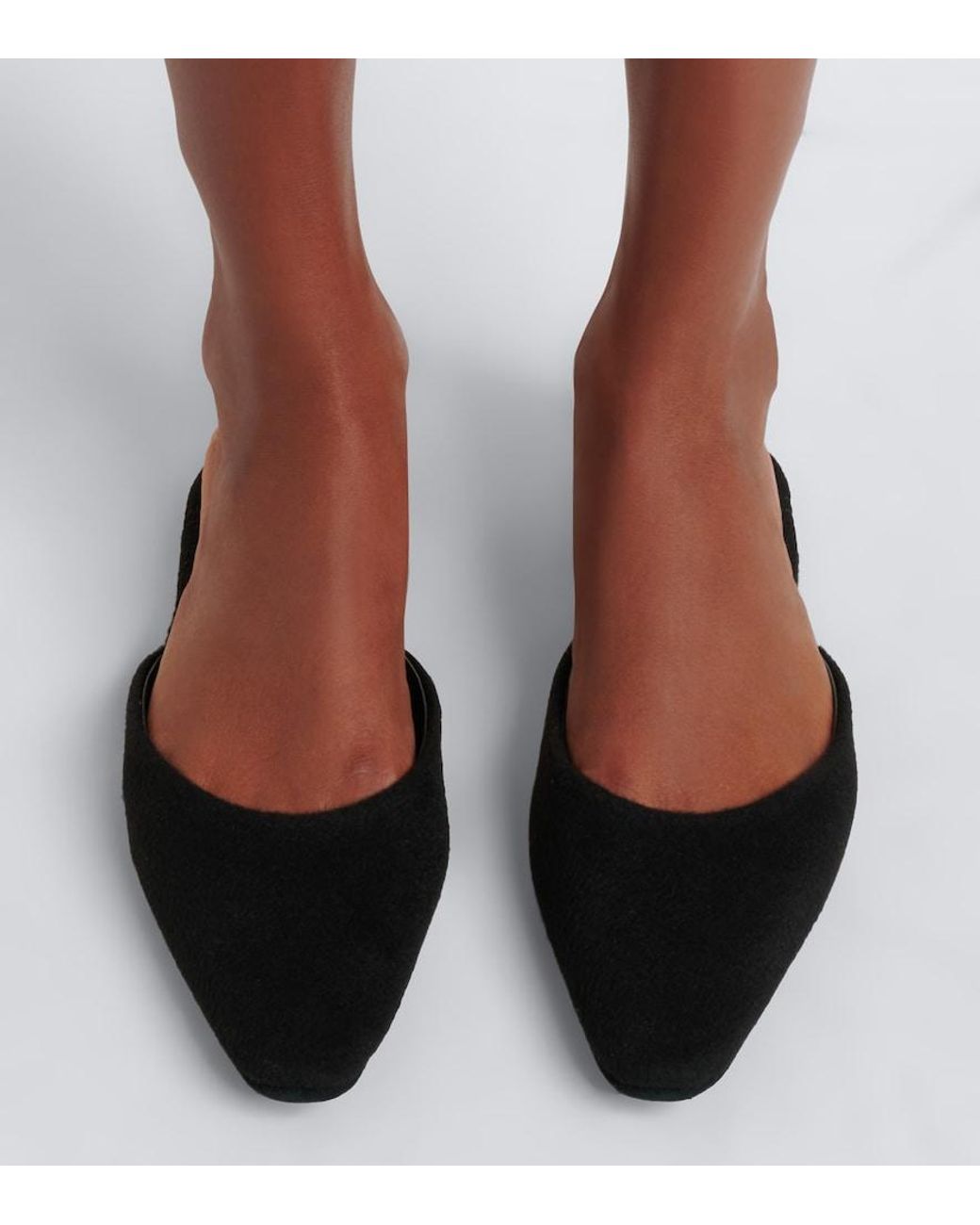 Totême Black Wool And Cashmere Mules
