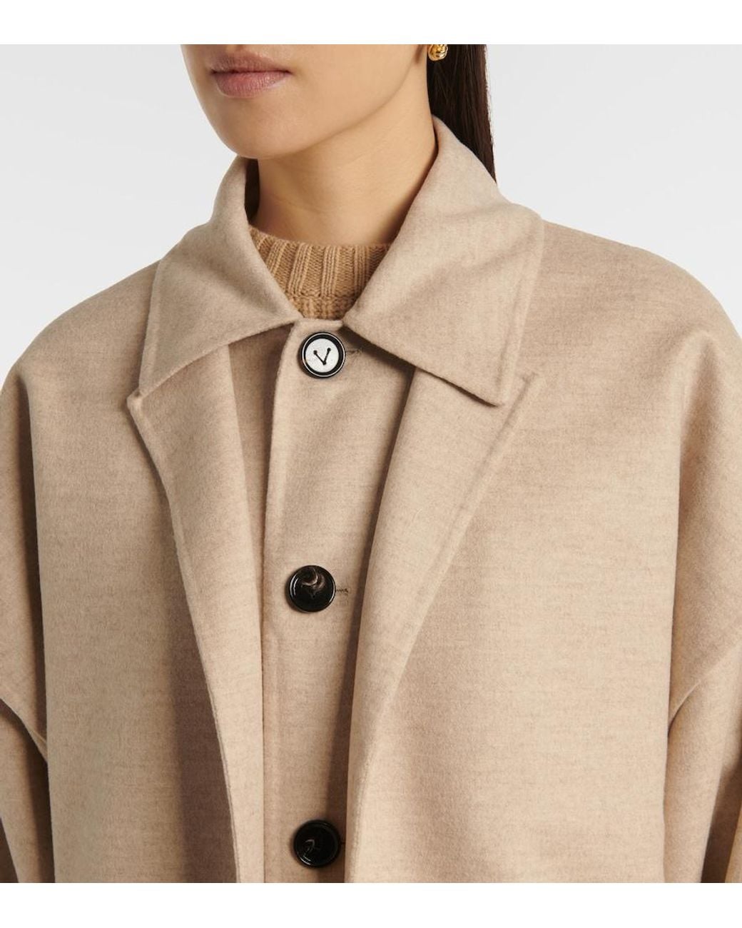 Bottega Veneta Natural Wool And Cashmere Car Coat