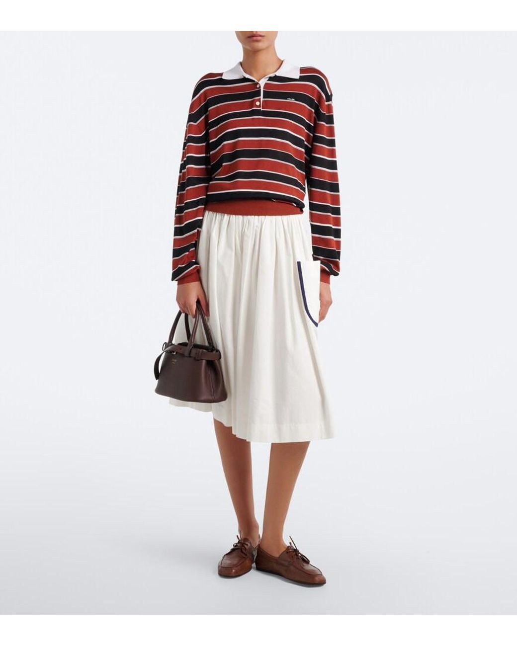Prada Brown Buckle Small Leather Top-Handle Bag