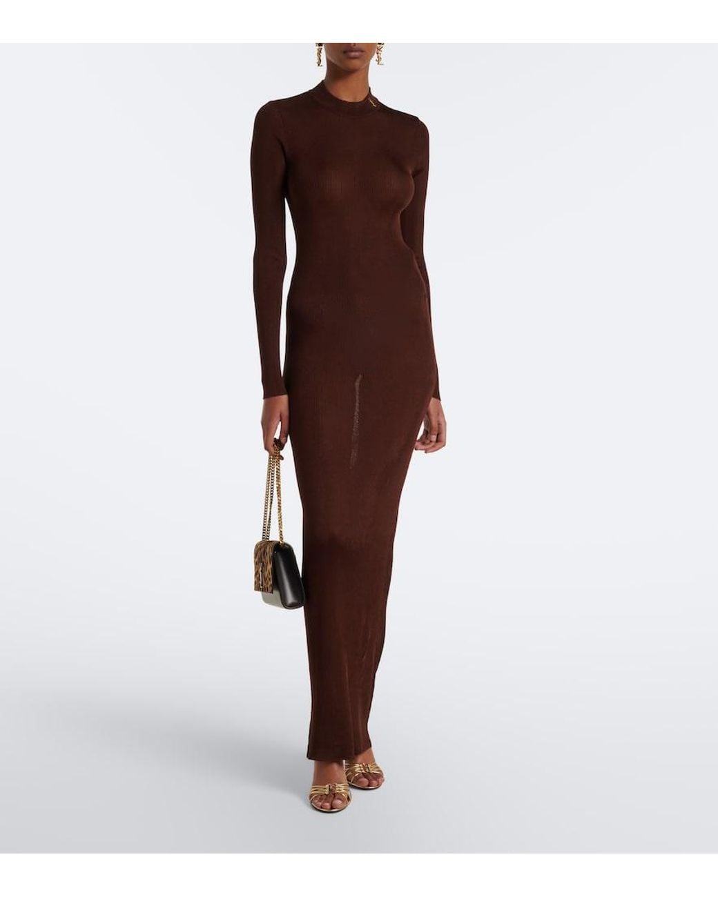 Saint Laurent Brown Kate Small Calf Hair Crossbody Bag