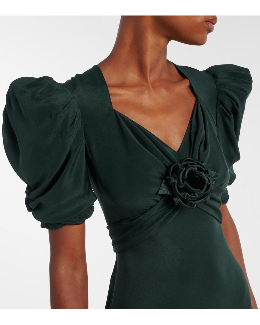 Rodarte Green Silk Charmeuse Cocktail Dress