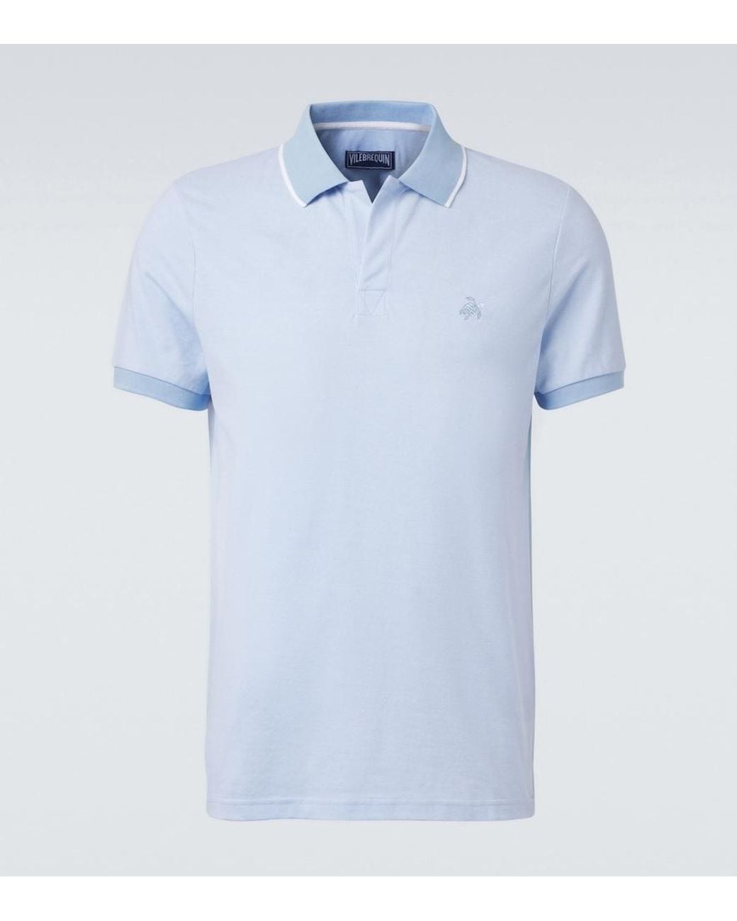 Vilebrequin Blue Cotton Pique Polo Shirt for men