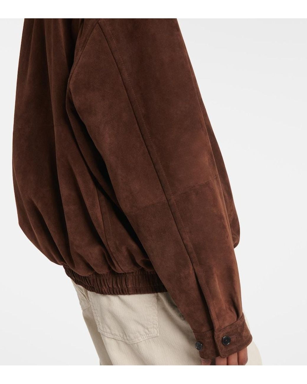The Row Brown Roana Suede Bomber Jacket