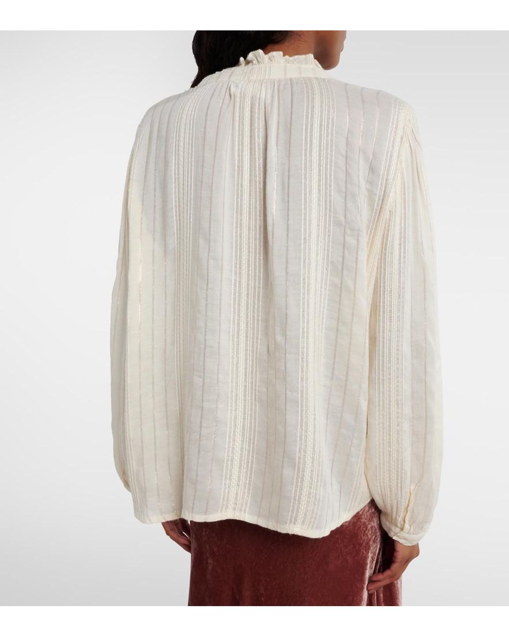 Velvet White Cynthia Striped Blouse
