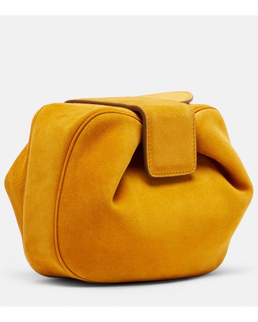 Gabriela Hearst Yellow Soft Demi Small Leather Clutch