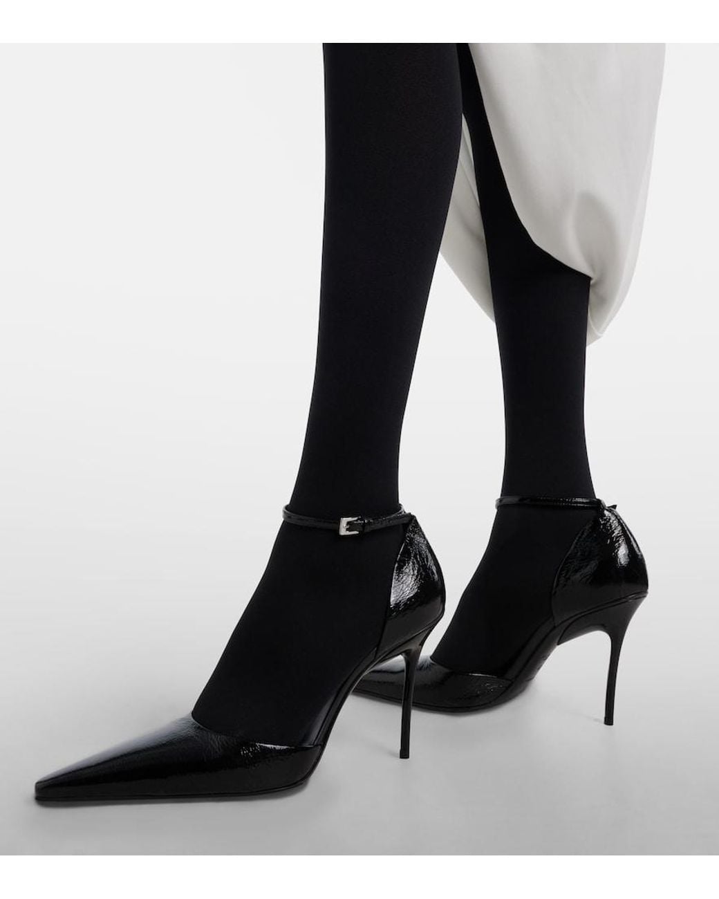 Alaïa Black D'Orsay 90 Patent Leather Pumps