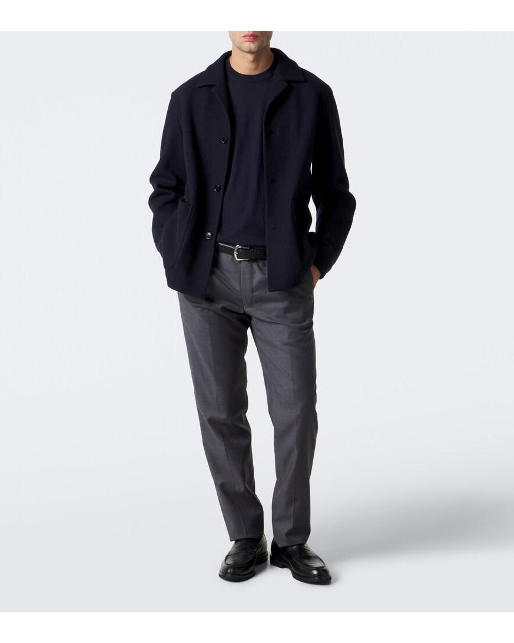 Thom Sweeney Blue Cashmere And Silk Sweater for men