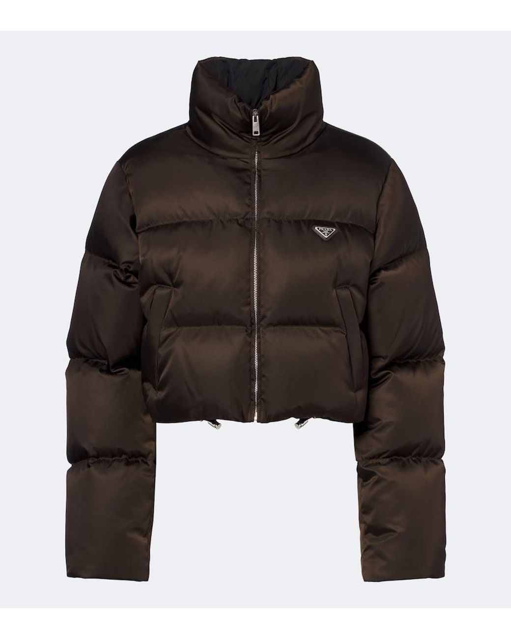 Prada Black Cropped Re-Nylon Down Jacket