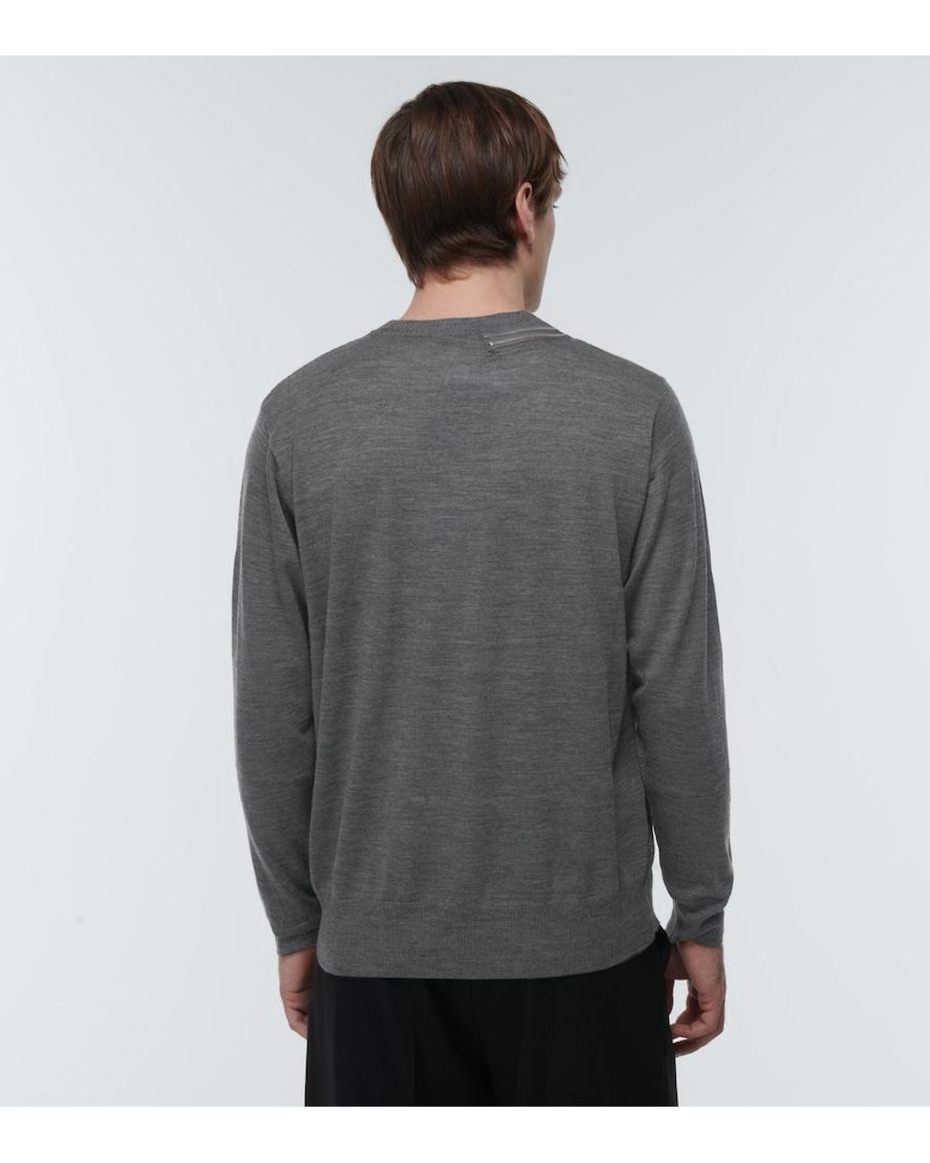 Undercover Gray Embellished Wool Sweater for men