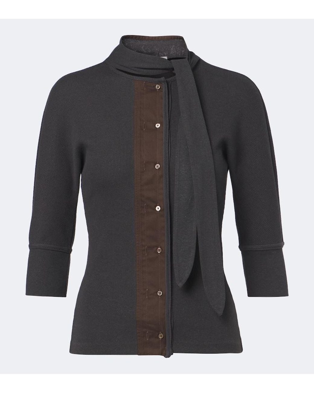 Lemaire Black Cotton And Linen-Blend Jersey T-Shirt