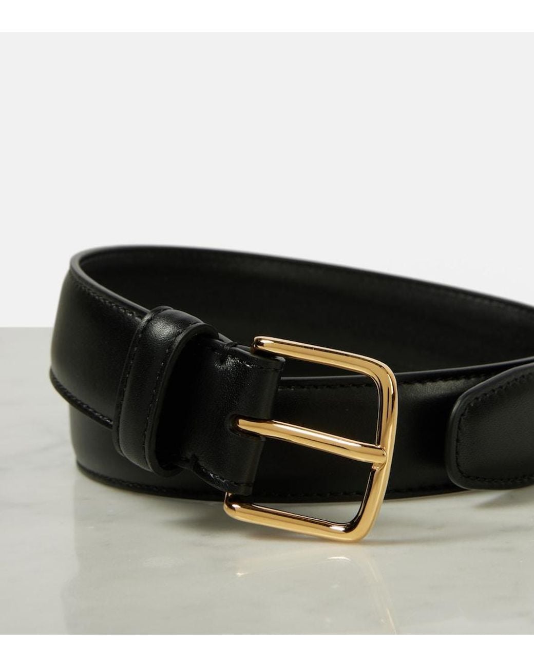 The Row Black Classic Leather Belt