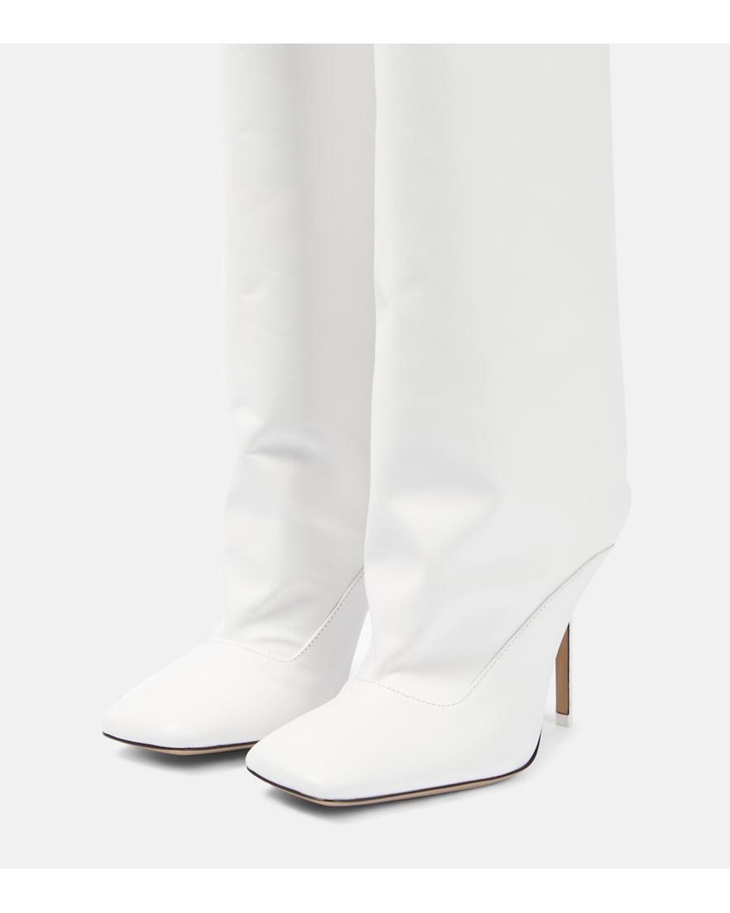 The Attico White Sienna Leather Knee-High Boots