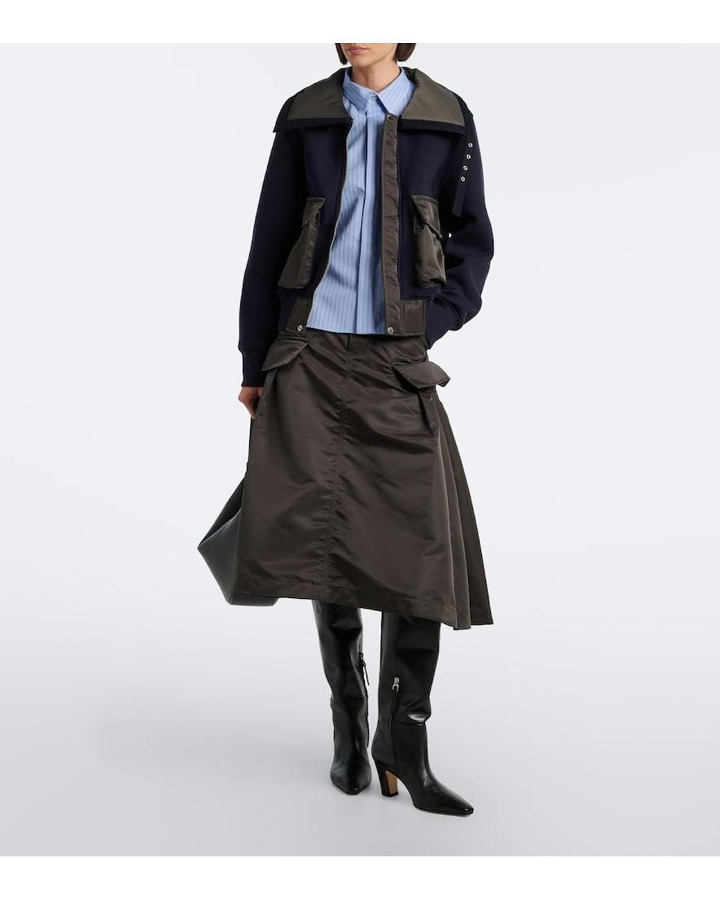 Sacai Black Cotton-Blend Blouson Jacket