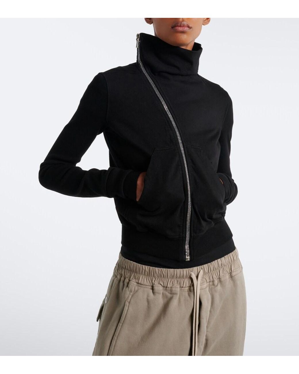 Rick Owens Black Drkshdw Mountain Cotton Zip-Up Sweatshirt