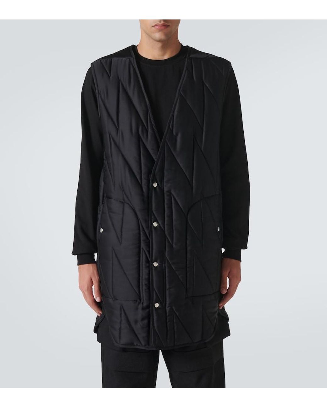 Rick Owens Black Quilted Puffer Vest for men