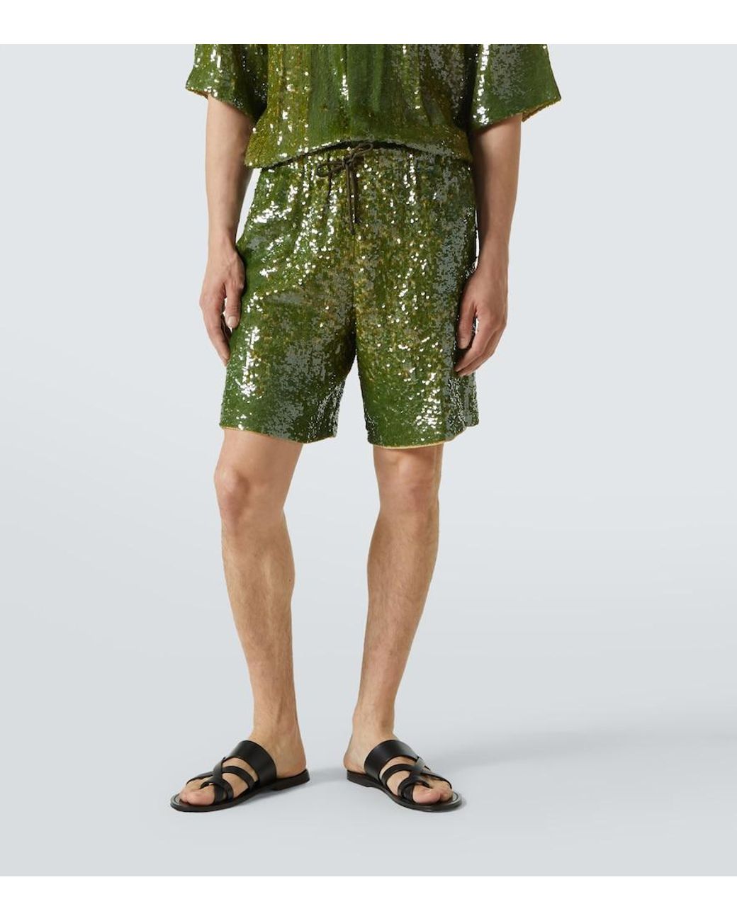 Bermuda A Sequins Dries Van Noten pour homme en coloris Green