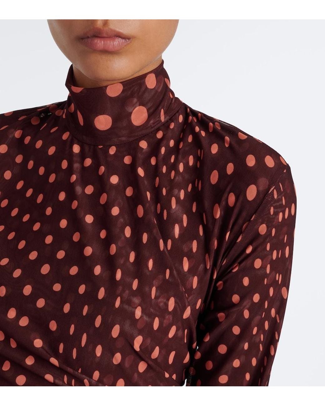 Stella McCartney Purple Polka Dot Mesh Maxi Dress