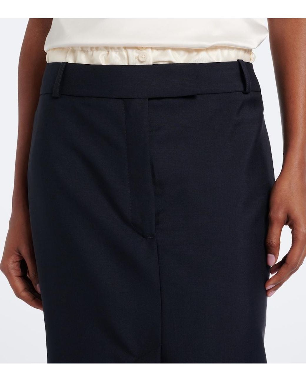 Rohe Blue Wool And Mohair Midi Skirt
