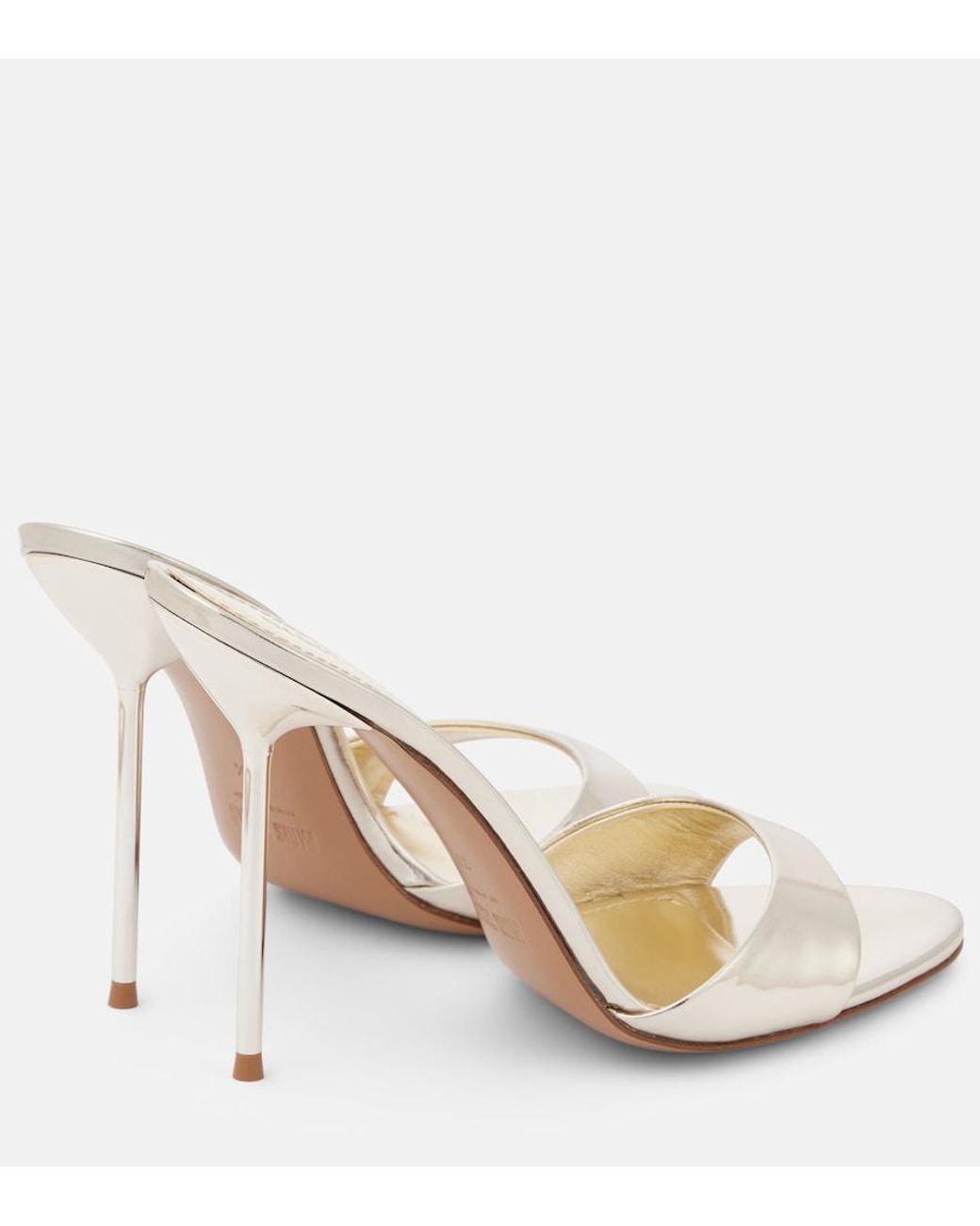 Paris Texas Natural Lidia 105 Mirrored Leather Mules
