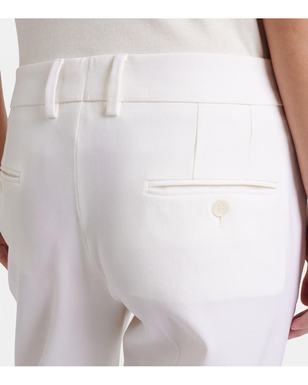 Dolce & Gabbana White Low-Rise Wool-Blend Pants