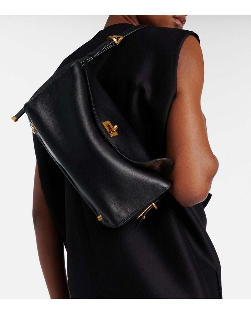 Balenciaga Black Le 7 Leather Shoulder Bag