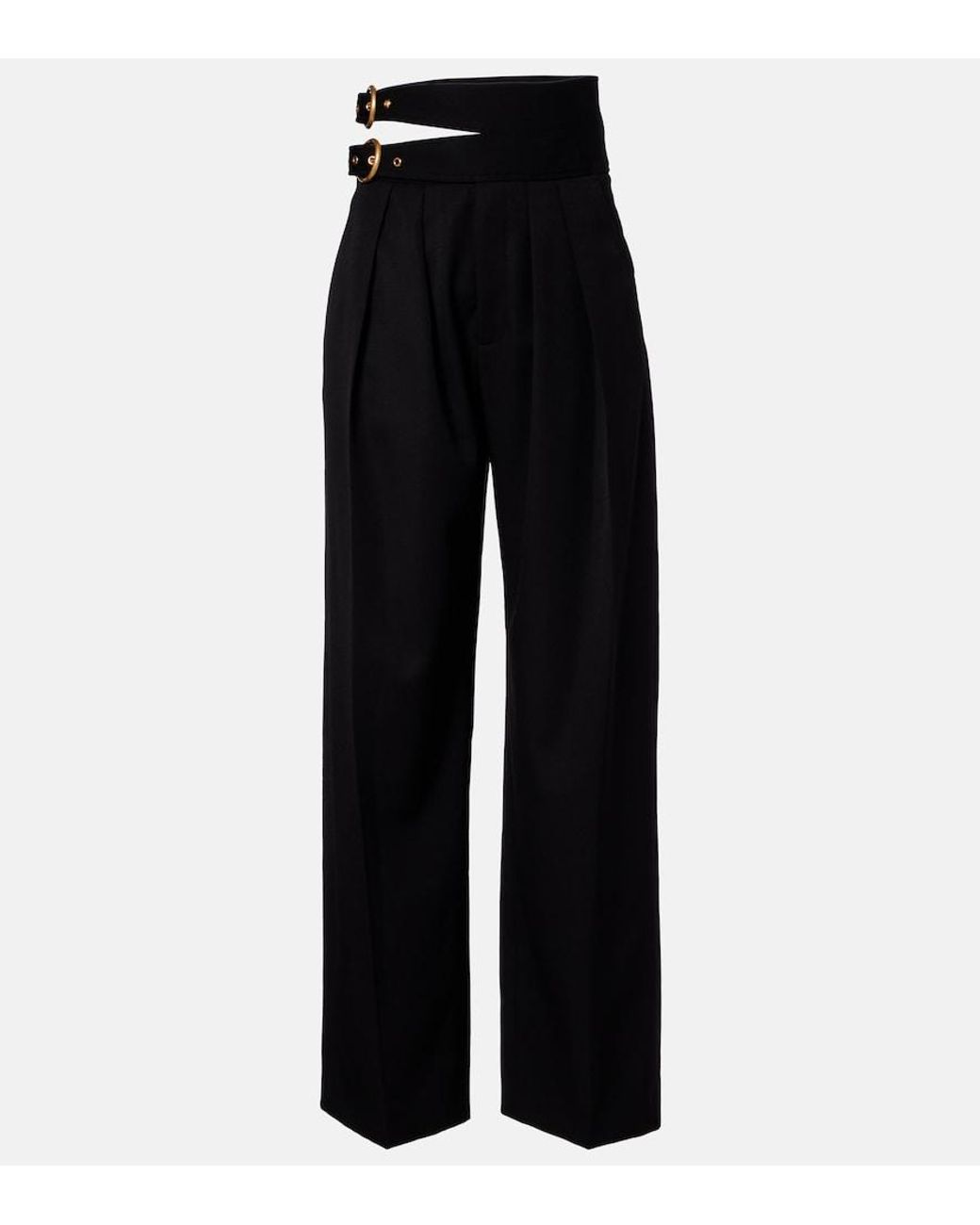 Chloé Black Virgin Wool Wide-Leg Pants
