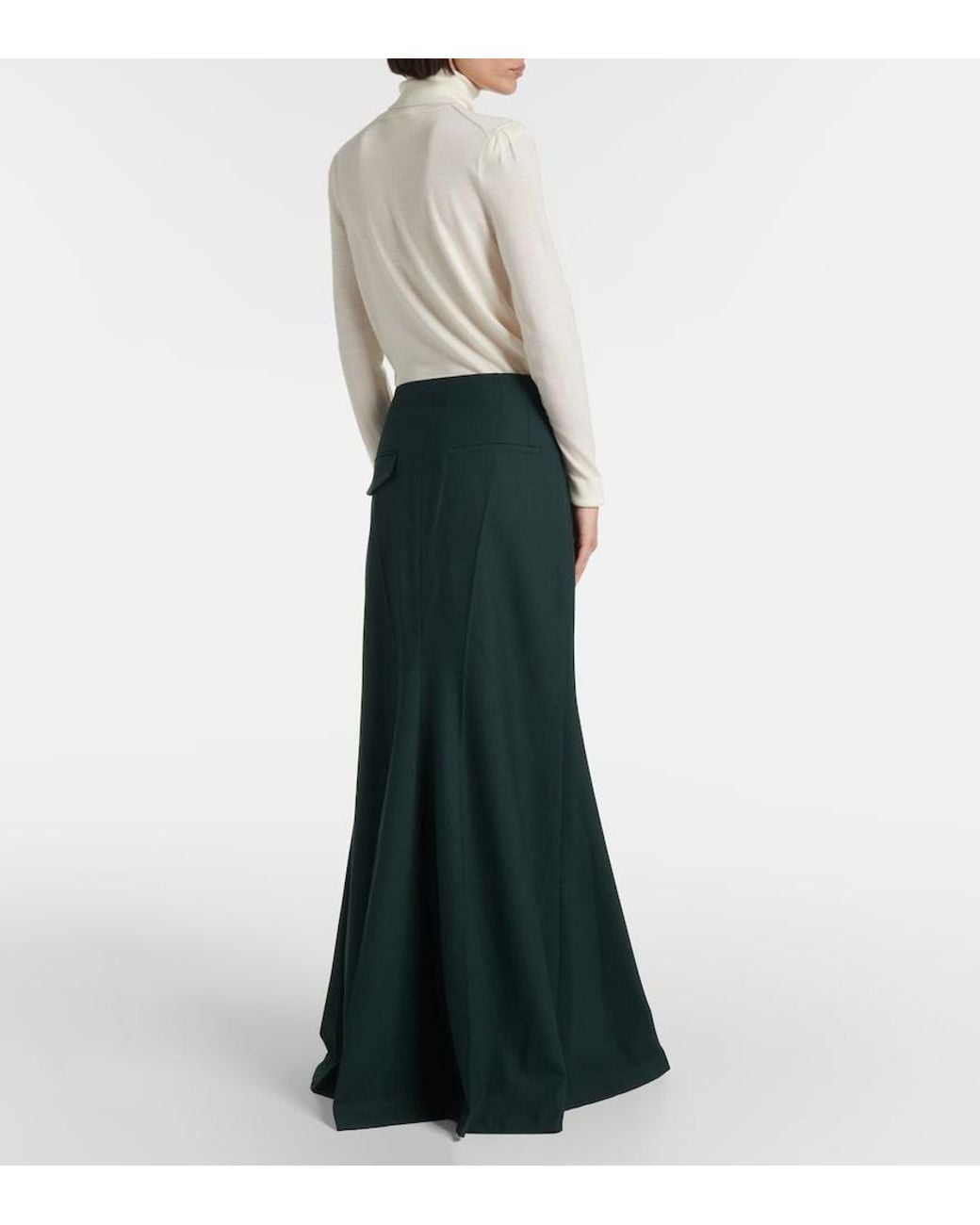 Victoria Beckham Green Maxirock